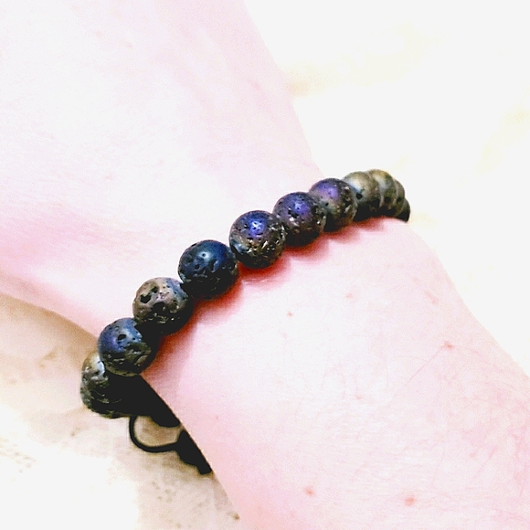 LAVA ROCK COLORFUL UNIQUE BOHO BEACH ADJUSTABLE BRACELET☆NEW - Picture 2 of 5